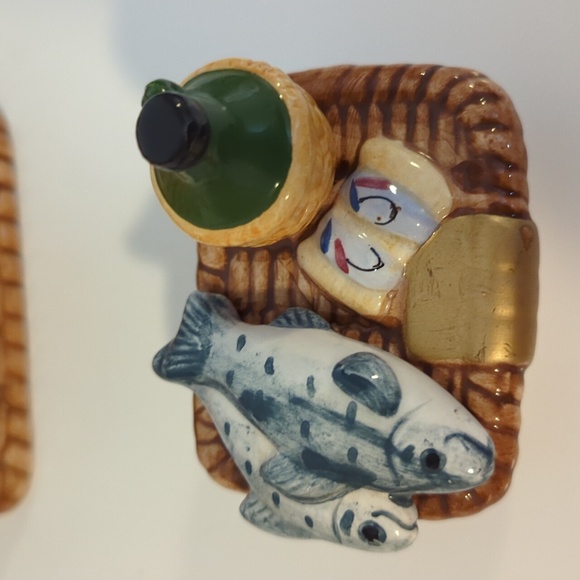 World Bazaar Inc Ceramic Miniature Fishing Basket Teapot - Picture 5 of 9